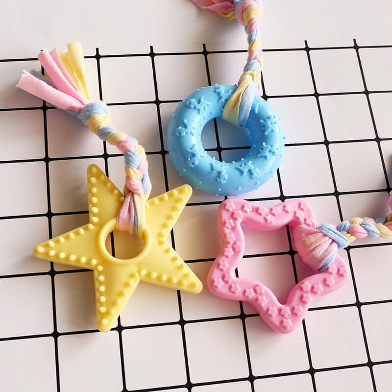 Colorful Rubber Chew Toy – Safe & Durable for Puppies