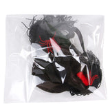 Halloween Nezha headband packaged in clear bag, featuring black and red design for pet costume accessory.