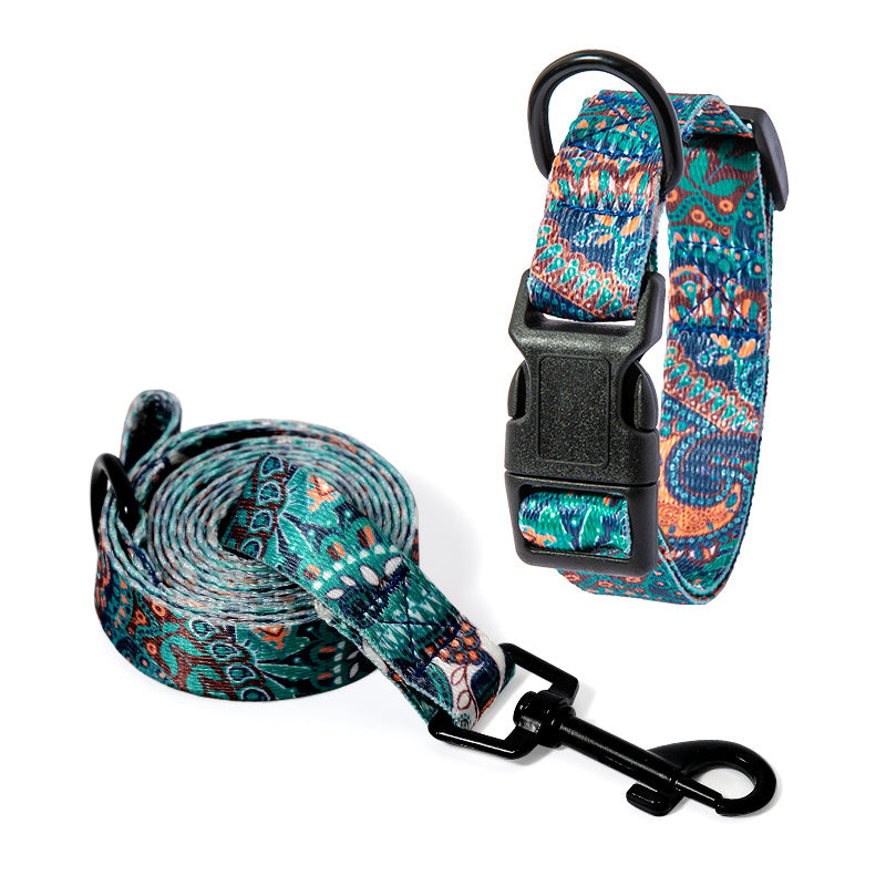 Vibrant Multi-Colored Dog Collar & Leash: Style Meets Comfort! - Bark Adventure Shop