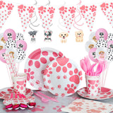 Dog Paw Party Tableware Set – Perfect for Pet Celebrations