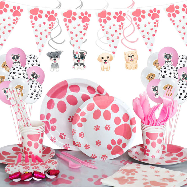 Dog Paw Party Tableware Set – Perfect for Pet Celebrations