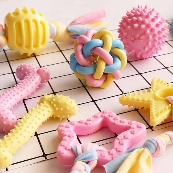 Colorful Rubber Chew Toy – Safe & Durable for Puppies