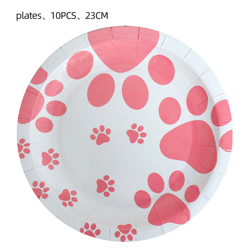 Dog Paw Party Tableware Set – Perfect for Pet Celebrations