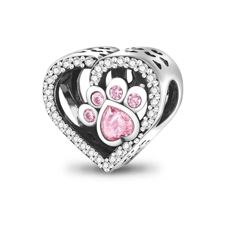 925 Silver Dog Charms: Paw, Bone & Bulldog Beads