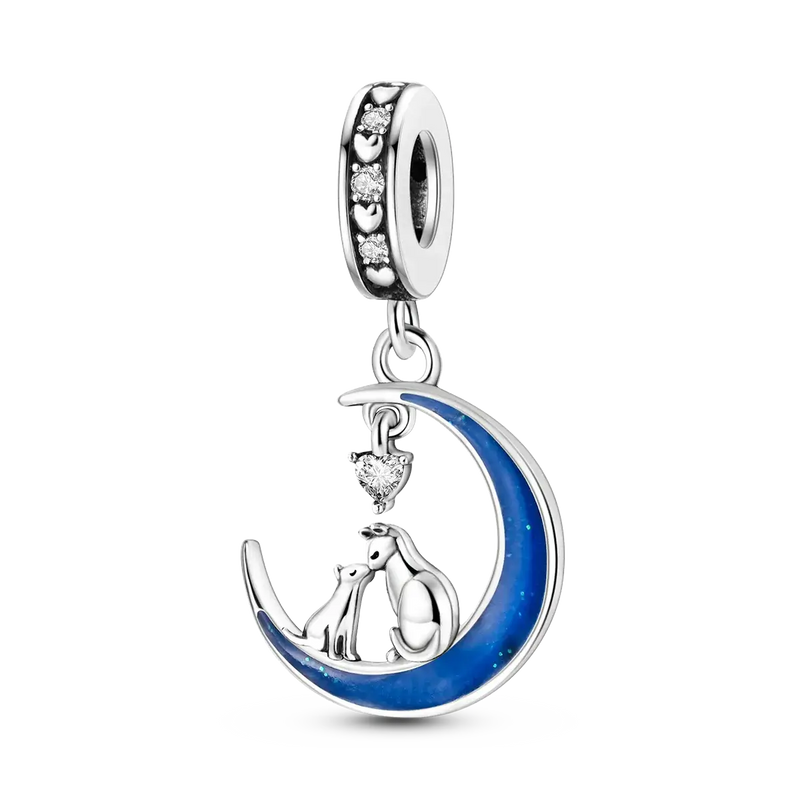 925 Silver Dog Charms: Paw, Bone & Bulldog Beads