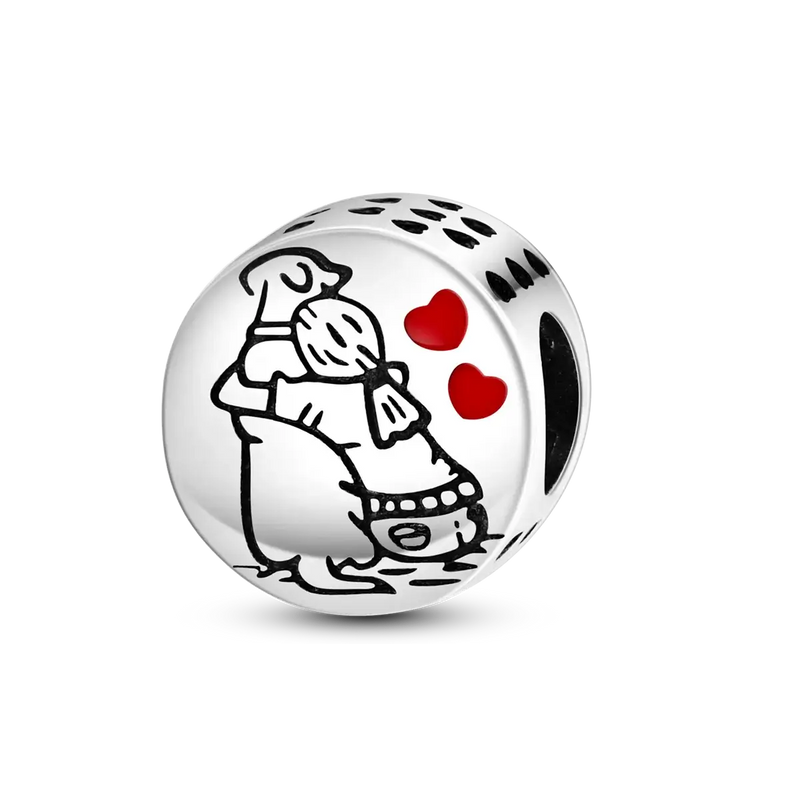 925 Silver Dog Charms: Paw, Bone & Bulldog Beads