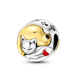 925 Silver Dog Charms: Paw, Bone & Bulldog Beads