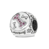 925 Silver Dog Charms: Paw, Bone & Bulldog Beads