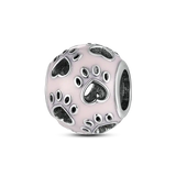 925 Silver Dog Charms: Paw, Bone & Bulldog Beads