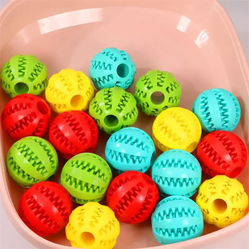 Dog Food Ball Pet Dog Toy Interactive Rubber Balls for Small Large Dogs Puppy Cat Chewing Toys Pet Tooth Cleaning - Bark Adventure Shop