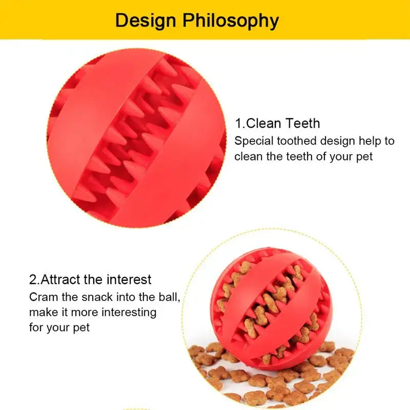 Dog Food Ball Pet Dog Toy Interactive Rubber Balls for Small Large Dogs Puppy Cat Chewing Toys Pet Tooth Cleaning - Bark Adventure Shop