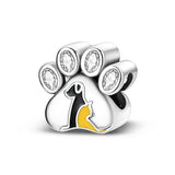 925 Silver Dog Charms: Paw, Bone & Bulldog Beads