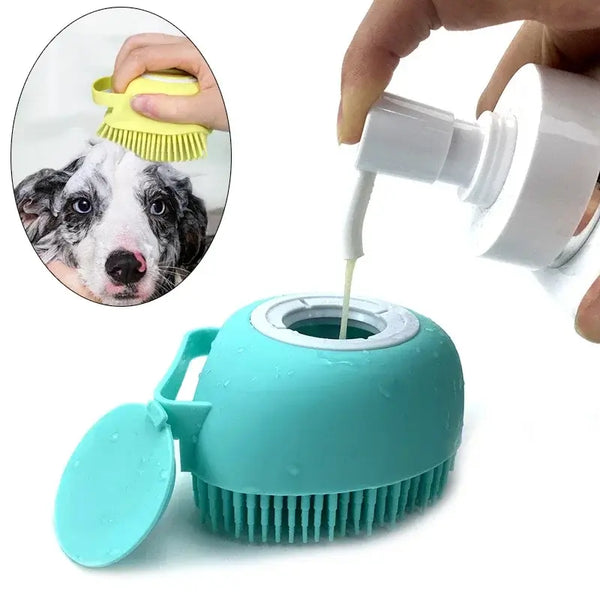 Silicone Pet Bath Brush: Gentle Grooming for Dogs and Cats - Bark Adventure Shop