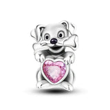 925 Silver Dog Charms: Paw, Bone & Bulldog Beads