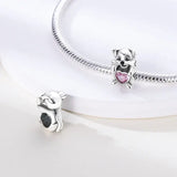 925 Silver Dog Charms: Paw, Bone & Bulldog Beads