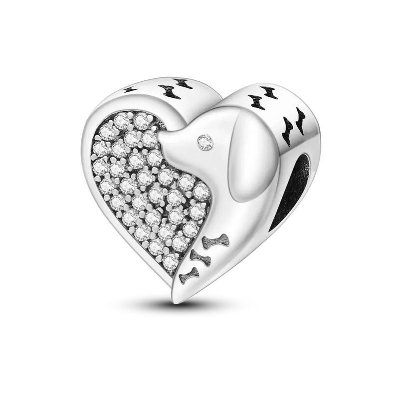 925 Silver Dog Charms: Paw, Bone & Bulldog Beads