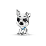 925 Silver Dog Charms: Paw, Bone & Bulldog Beads