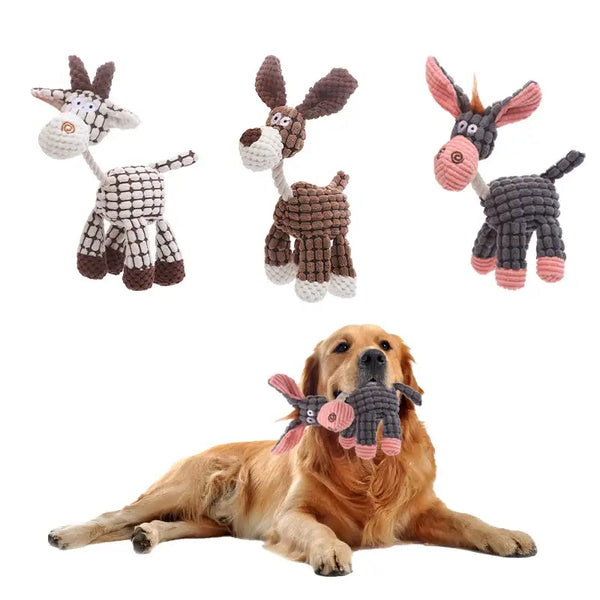 Durable Donkey Dog Toy – Bite-Resistant with Squeaker Fun