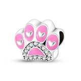 925 Silver Dog Charms: Paw, Bone & Bulldog Beads
