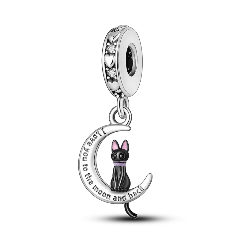 925 Silver Dog Charms: Paw, Bone & Bulldog Beads
