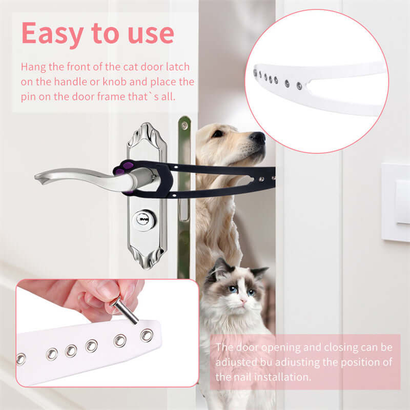 Adjustable Door Latch – Keeps Dogs Out, Easy Access for Cats