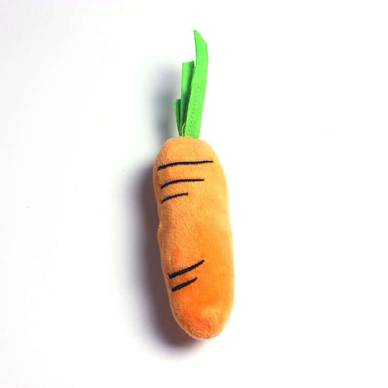 Plush Carrot Chew Toy – Squeaky, Soft & Durable for Pets
