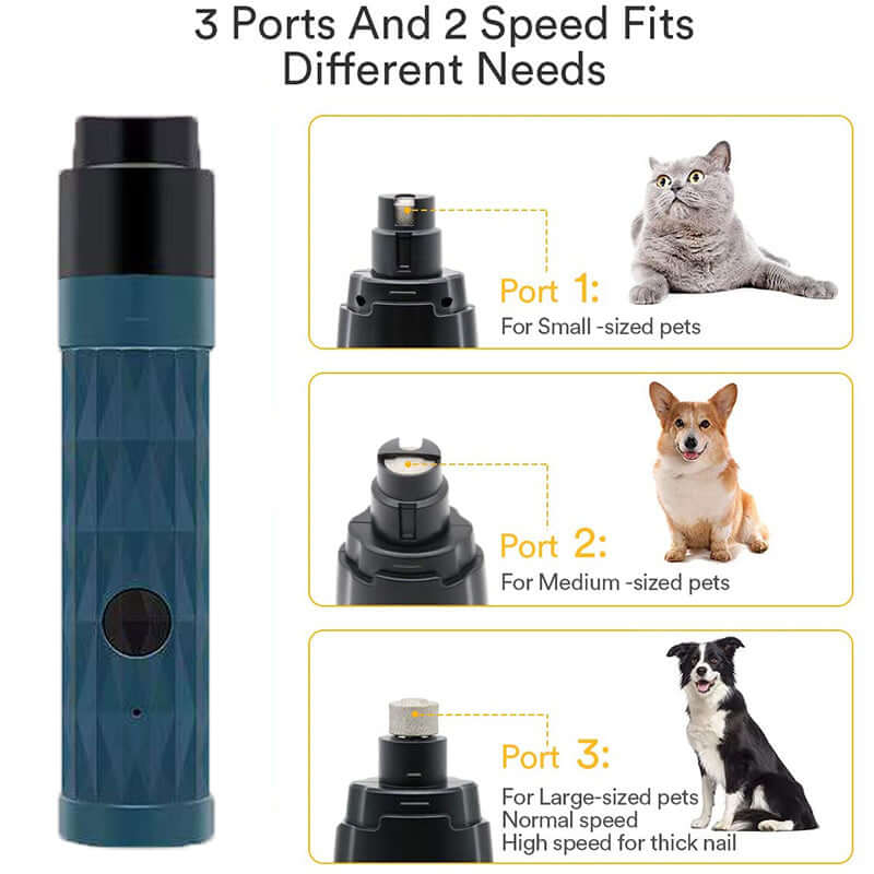 Electric Pet Nail Grinder with Light – Safe & Precise
