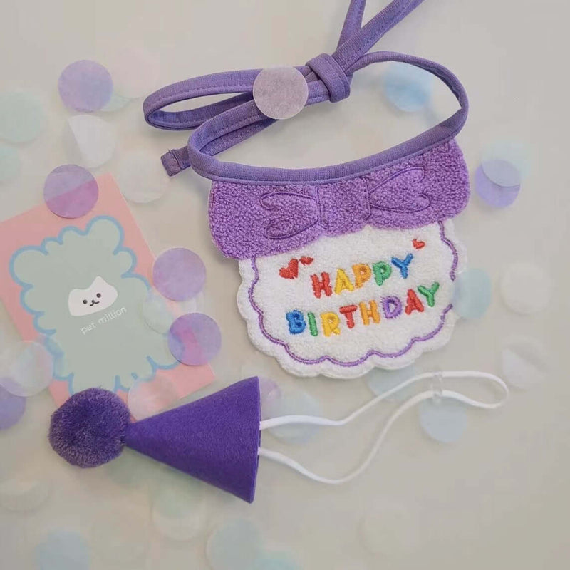 Pet Birthday Hat & Bib Set – Cute Party Outfit