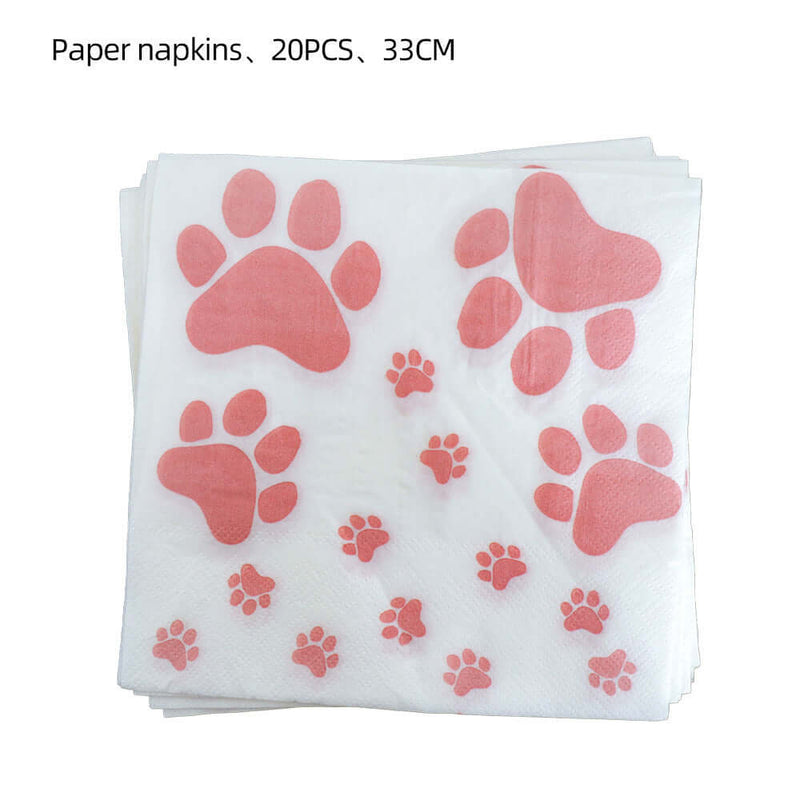 Dog Paw Party Tableware Set – Perfect for Pet Celebrations